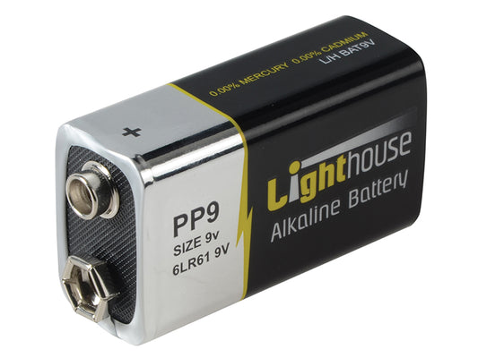 Lighthouse 9V LR61 Alkaline Battery 1100 mAh (Single Pack) L/HBAT9V