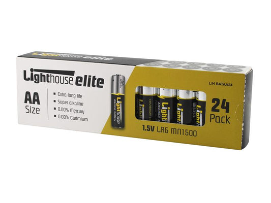 Lighthouse AA LR6 Alkaline Batteries 2400 mAh (Pack 24) L/HBATAA24