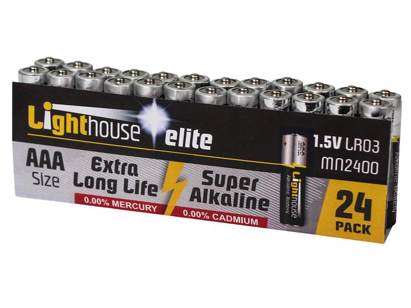 Lighthouse AAA LR03 Alkaline Batteries 1120 mAh (Pack 24) L/HBATAAA24