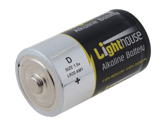 Lighthouse D LR20 Alkaline Batteries 14800 mAh (Pack 2) L/HBATD