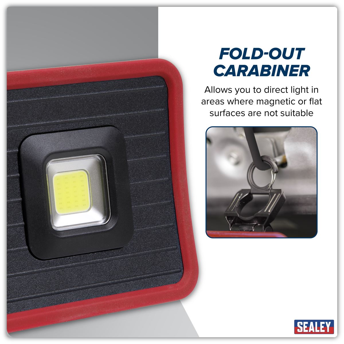Sealey Rechargeable Pocket Floodlight with Power Bank 10W COB LED LED1000PB