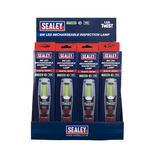 Sealey Rechargeable Inspection Light 8W LED - Display Box of 12 LED1001DB