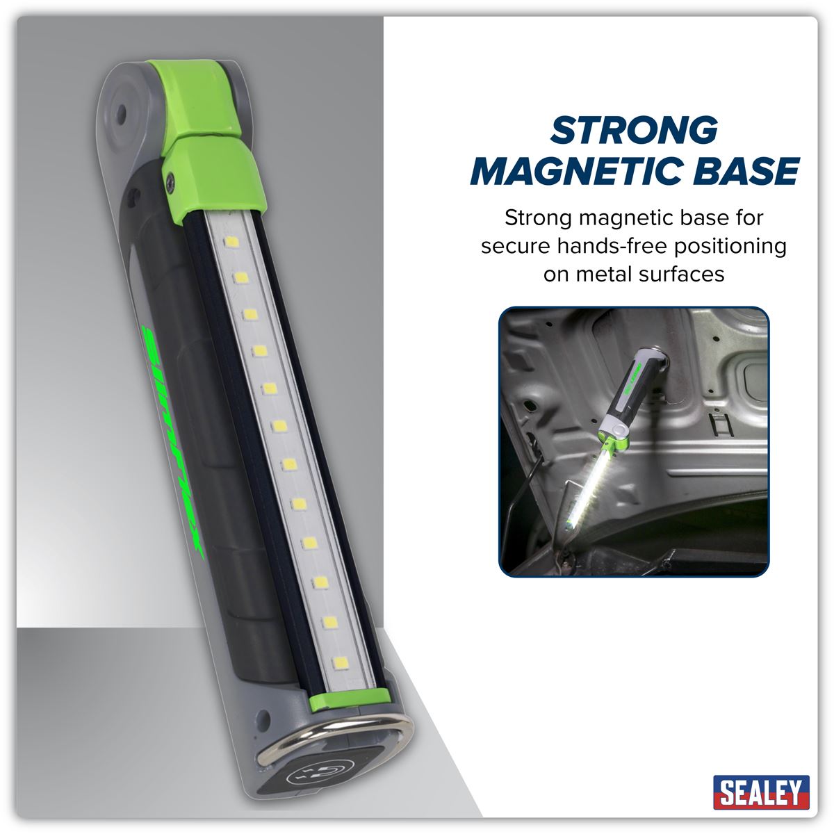 Sealey Rechargeable Slim Folding Inspection Light 4W & 1W SMD LED Lithium-ion LED180