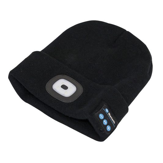 Sealey Beanie Hat 1W SMD LED USB Rechargeable with Wireless Headphones LED185W