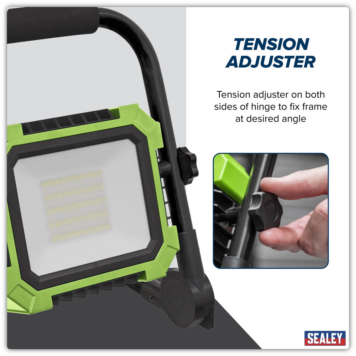 Sealey Portable Floodlight 24W SMD LED 230V size 235 x 270 x 58mm LED24WL