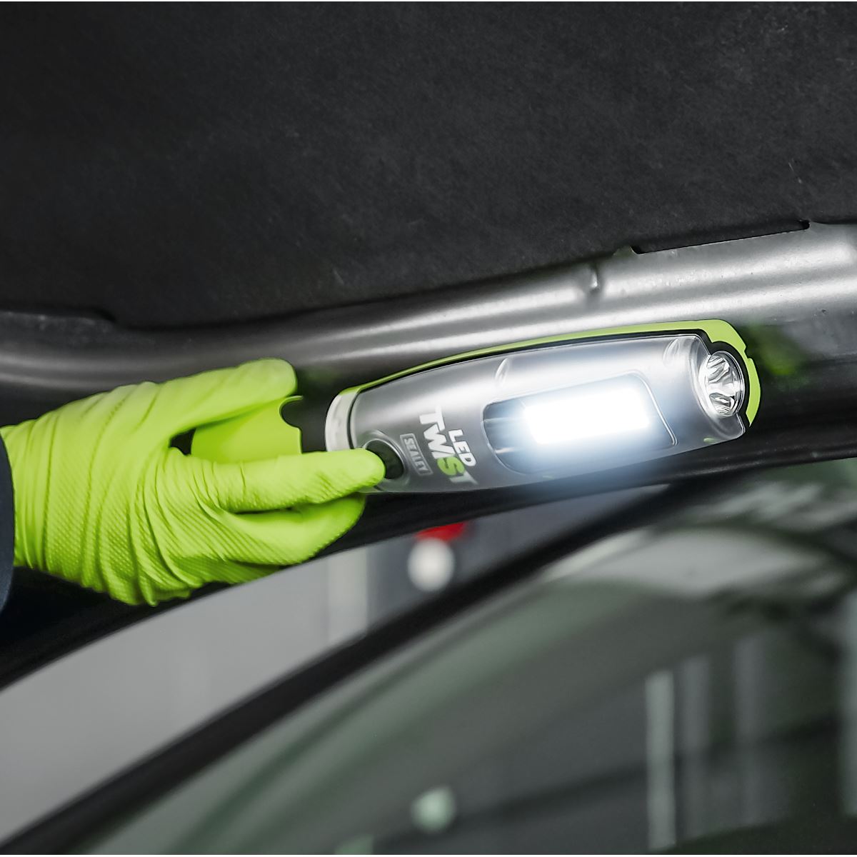 Sealey Rechargeable LED Twist&reg; Inspection Light 20W COB + 3W SMD, 3000lm, Magnetic Base & Power Bank LED3001G