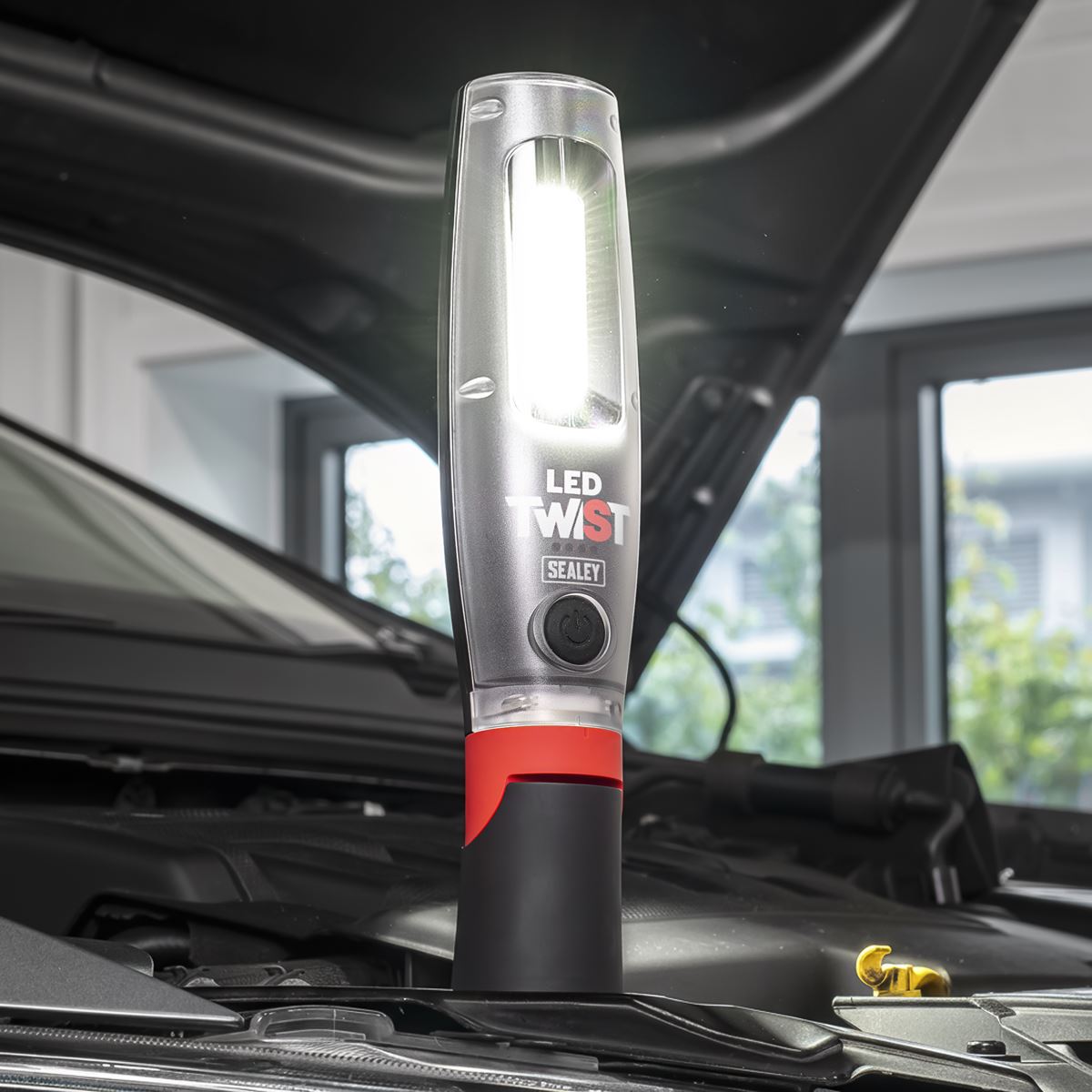 Sealey Rechargeable LED Twist&reg; Inspection Light 20W COB & 3W SMD, 3000lm, Magnetic Base & Power Bank LED3001