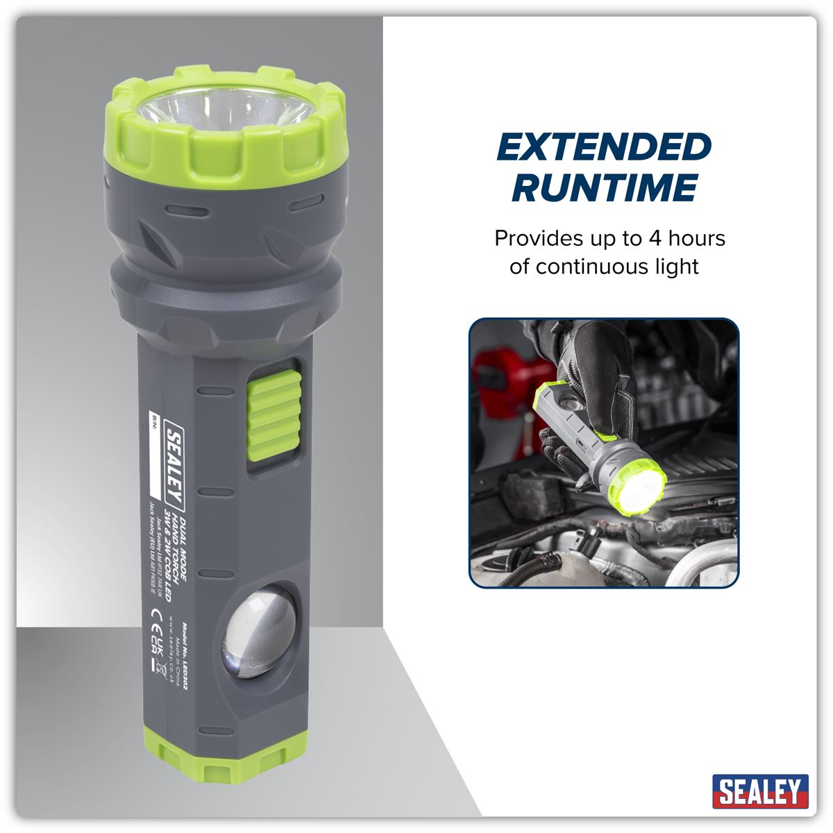 Sealey Dual Mode Hand Torch 3W & 2W COB LED LED302