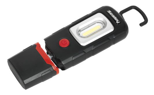 Sealey Rechargeable 360� Inspection Light 3W COB & 1W SMD LED Black Lithium-Polymer LED3601