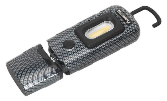 Sealey Rechargeable 360� Inspection Light 3W COB & 1W SMD LED Carbon Fibre Effect LED3601CF