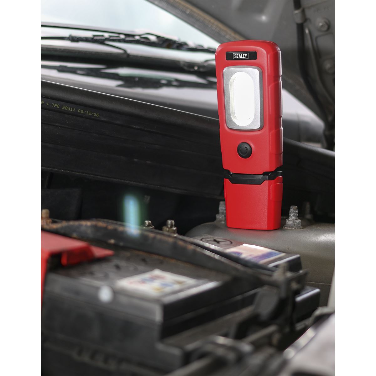 Sealey Rechargeable 360� Inspection Light 3W COB & 1W SMD LED Red Lithium-Polymer LED3601R