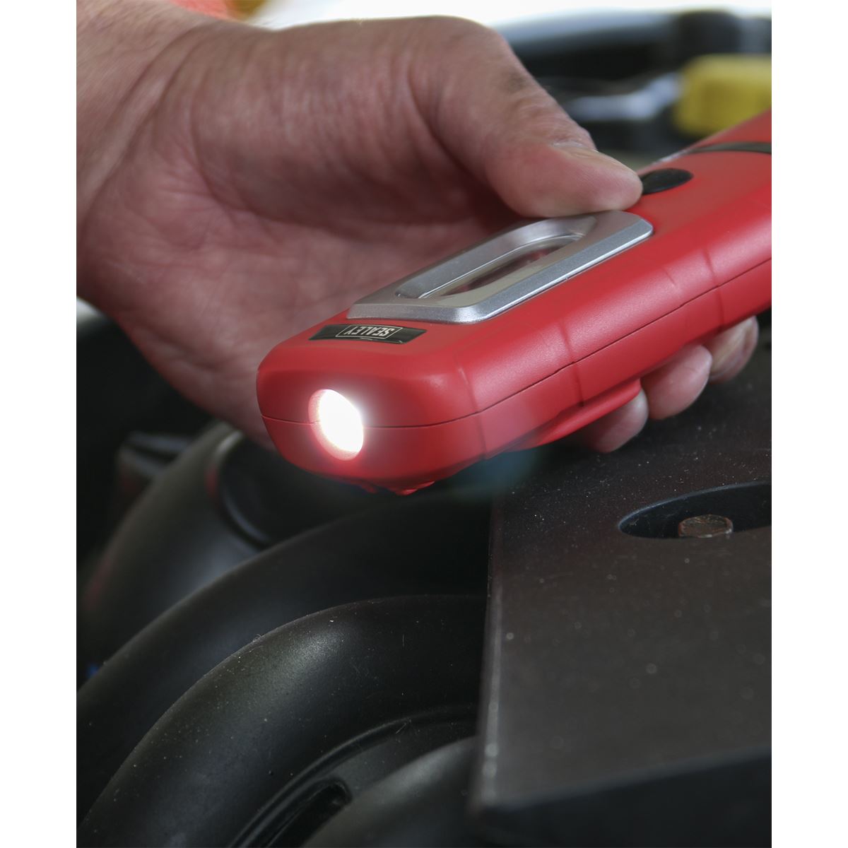 Sealey Rechargeable 360� Inspection Light 3W COB & 1W SMD LED Red Lithium-Polymer LED3601R