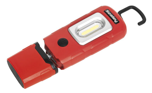 Sealey Rechargeable 360� Inspection Light 3W COB & 1W SMD LED Red Lithium-Polymer LED3601R