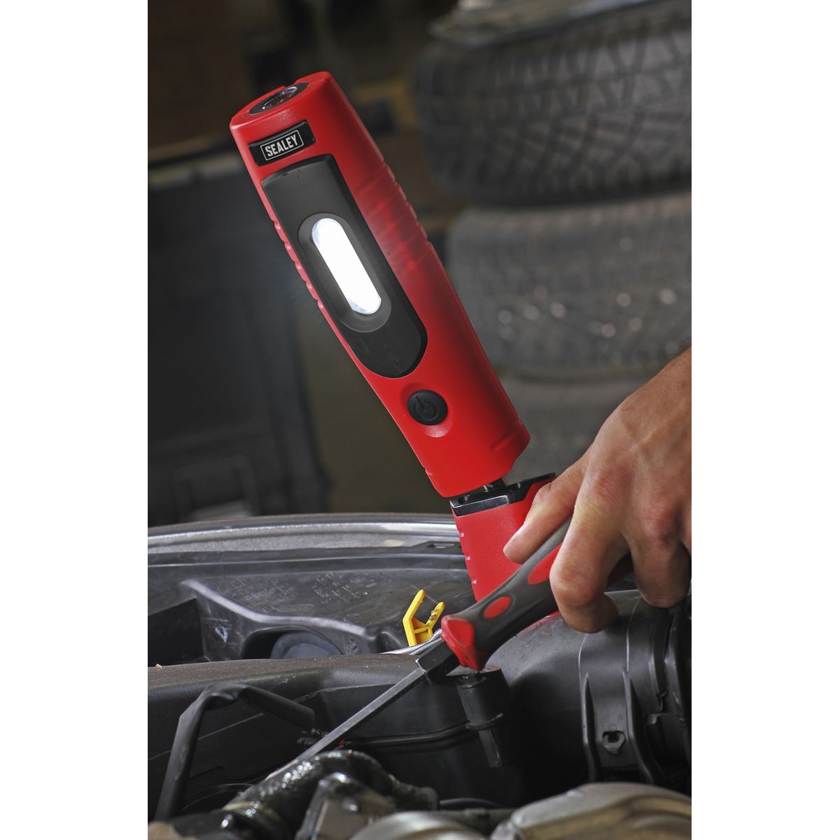 Sealey Rechargeable 360� Inspection Light 7 SMD & 3W SMD LED Red Lithium-ion LED3602R