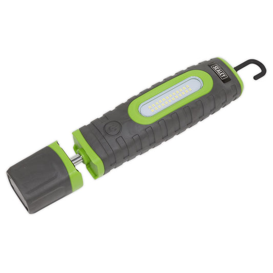 Sealey Rechargeable 360� Inspection Lamp 24 SMD & 3W SMD LED Green 2 x Lithium-ion LED3606G