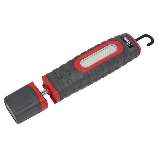 Sealey Rechargeable 360� Inspection Light 24 SMD & 3W SMD LED Red 2 x Lithium-ion LED3606R