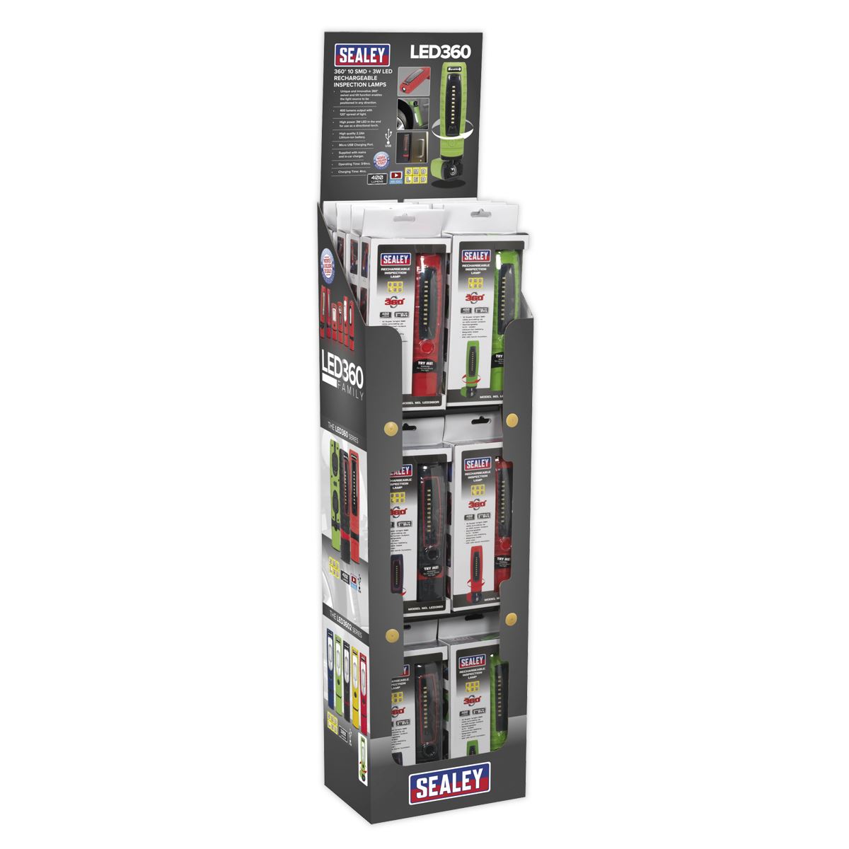 Sealey LED360 Series Inspection Light Combination - Display Pack of 24 LED360COMBO2