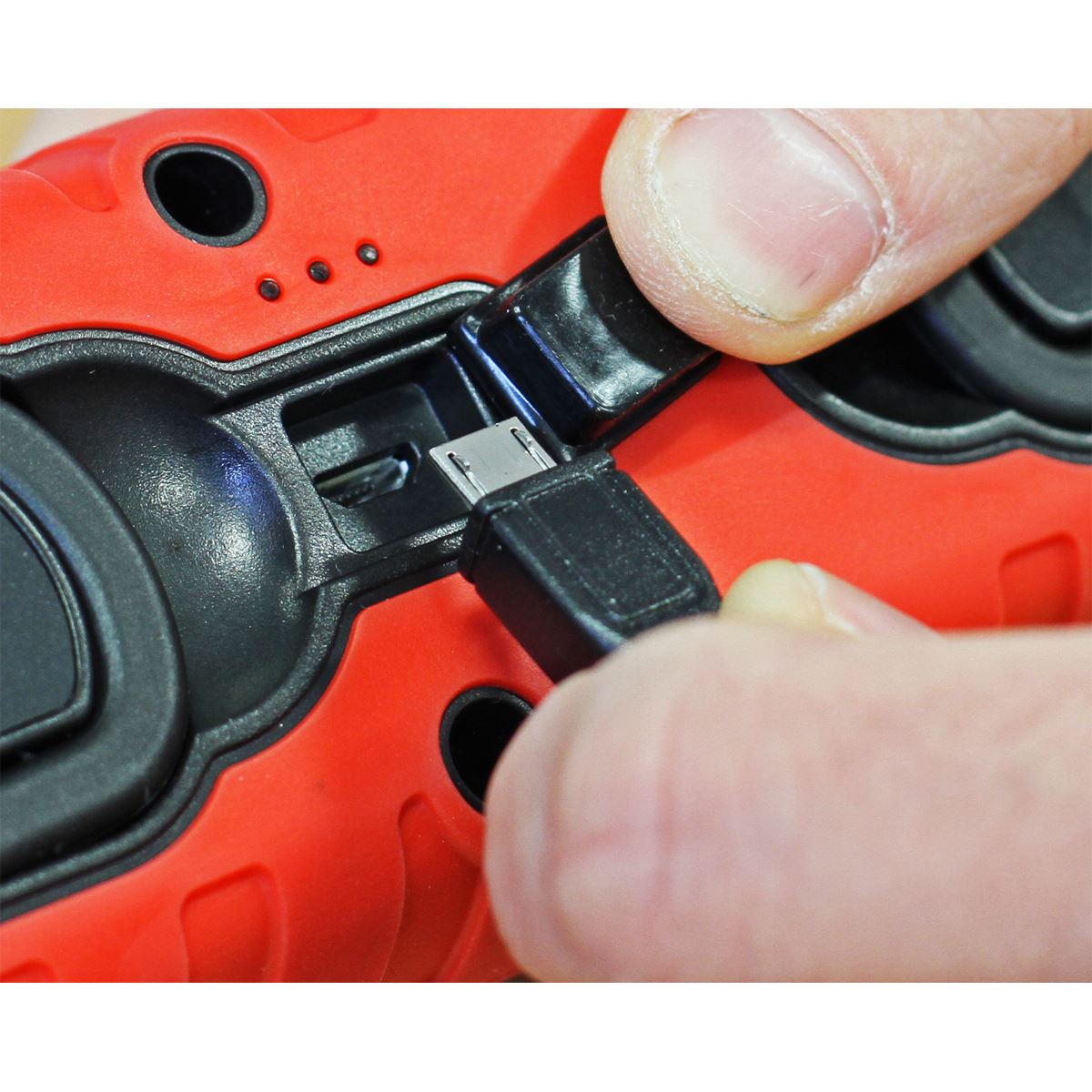 Sealey Rechargeable 360� Inspection Light 16 SMD LED & 3W LED Red 2 x Lithium-ion LED360PLUSR
