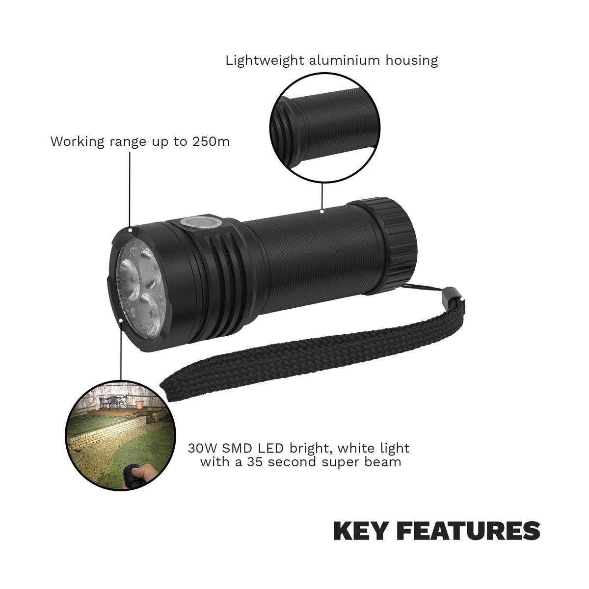 Sealey Super Boost 3500lm Rechargeable SMD LED 30W Pocket Light LED451