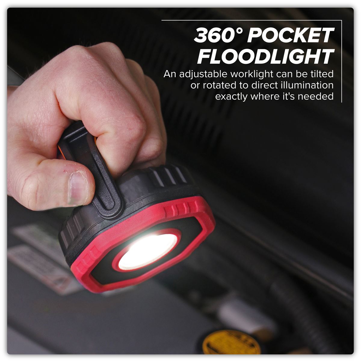 Sealey Rechargeable Pocket Floodlight with Magnet 360� 7W COB LED - Red LED700PR