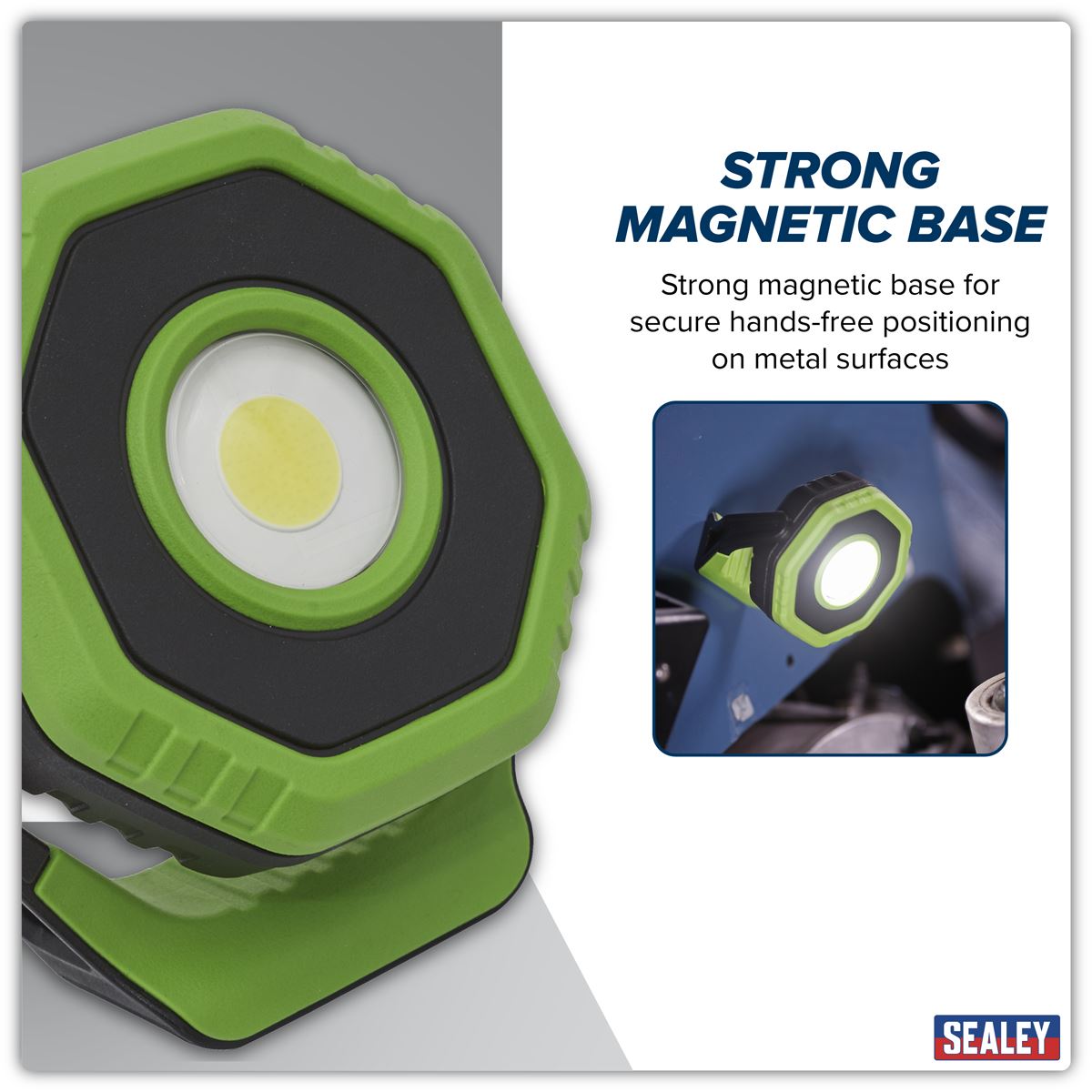 Sealey Rechargeable Pocket Floodlight with Magnet 360� 7W COB LED - Green LED700P