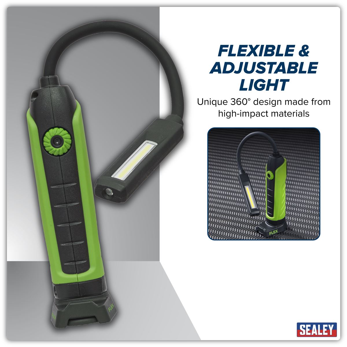 Sealey Flexi Rechargeable Inspection Light 5W COB & 3W SMD LED LEDFLEXG