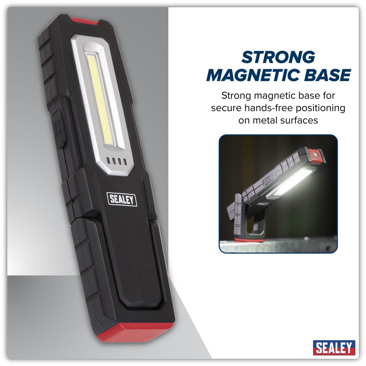 Sealey Inspection Light 5W COB & 1W SMD LED - Wireless Rechargeable LEDWC04