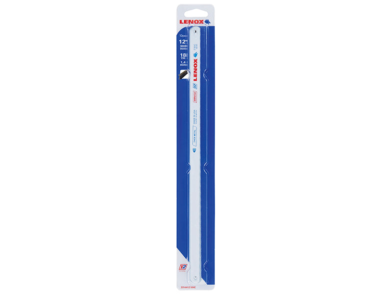LENOX V218HE Bi-Metal Hacksaw Blades 300 x 13mm 18 TPI (Pack 10) LEN20144