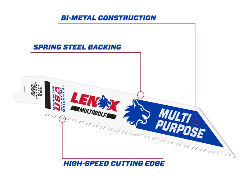 LENOX Reciprocating Saw Blade 152 x 19 x 0.9mm 10 TPI (Pack 25) LEN20493B610