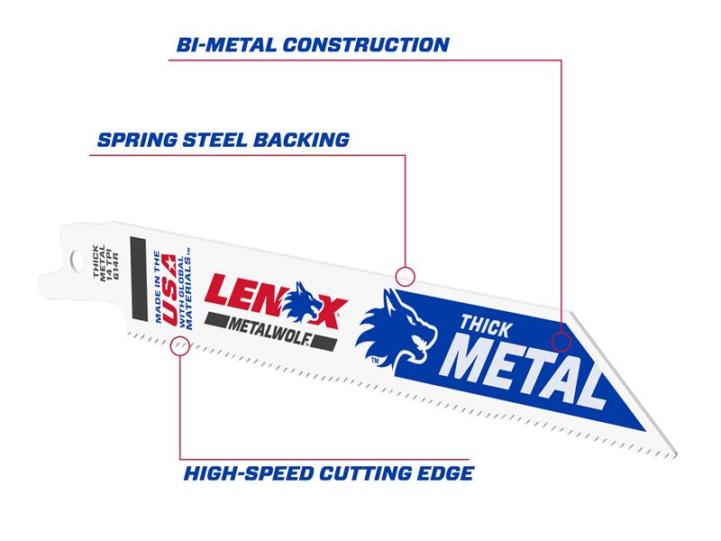 LENOX Wolf Reciprocating Saw Blade 152 x 19 x 0.9mm 14 TPI Pack 25 LEN20494B614