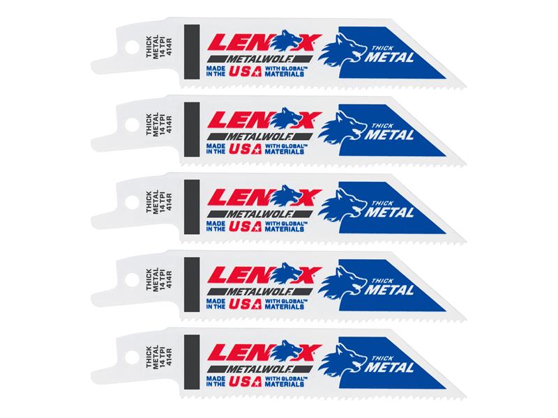 LENOX Wolf Reciprocating Saw Blade 102 x 19 x 0.9mm 14 TPI Pack 5 LEN20550414R
