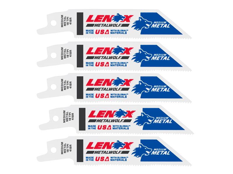 LENOX Wolf Reciprocating Saw Blade 102 x 19 x 0.9mm 18 TPI Pack 5 LEN20552418R