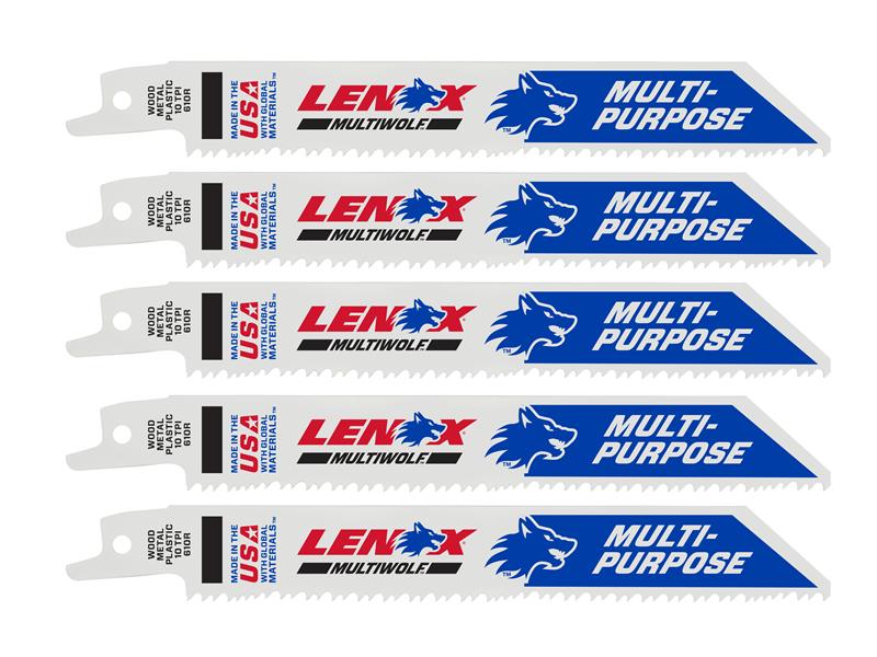 LENOX Reciprocating Saw Blade 152 x 19 x 0.9mm 10 TPI (Pack 5) LEN20562610R