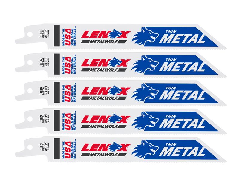 LENOX Wolf Reciprocating Saw Blade 152 x 19 x 0.9mm 24 TPI Pack 5 LEN20568624R