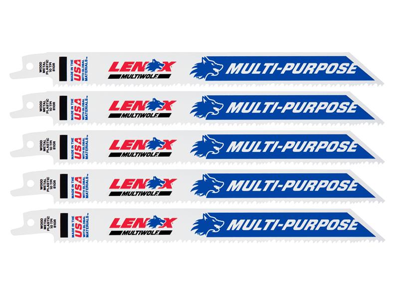 LENOX Reciprocating Saw Blade 203 x 19 x 1.3mm 10 TPI (Pack 5) LEN20580810R