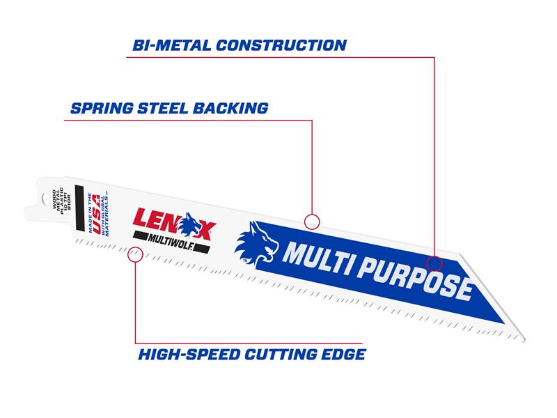 LENOX Reciprocating Saw Blade 203 x 19 x 1.3mm 10 TPI Pack 25 LEN20590B810