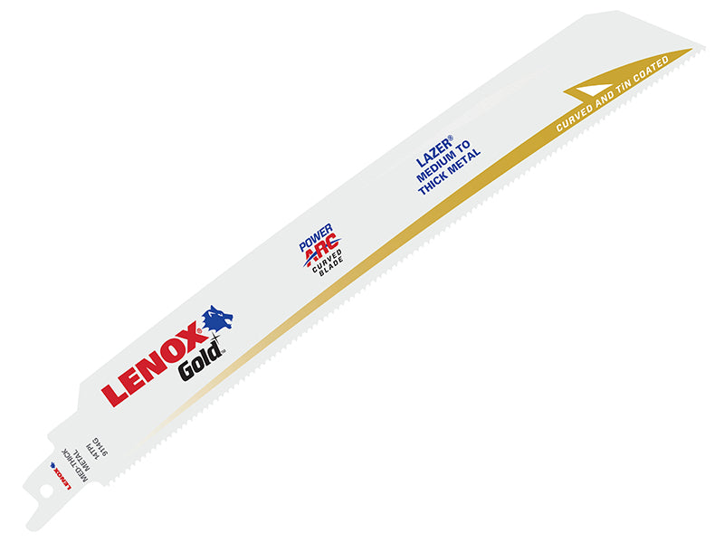 LENOX 9114GR Gold® Extreme Reciprocating Saw Blades 229mm 14 TPI (Pack 5) LEN9114G