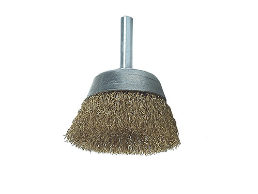 Lessmann DIY Cup Brush with Shank 50mm, 0.25 Brass Wire LES43012607