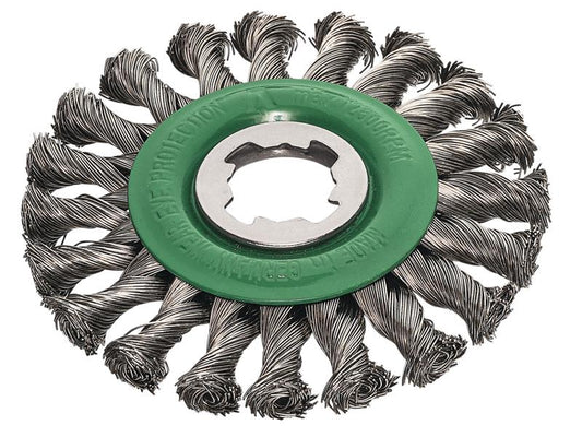Lessmann Non Sparking Stainless Steel Knot Wheel Brush 115mm X-Lock LES47281X