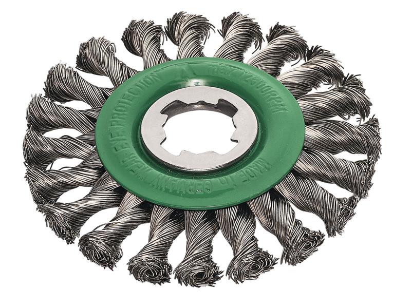 Lessmann Non Sparking Stainless Steel Knot Wheel Brush X-Lock 125mm LES47381X