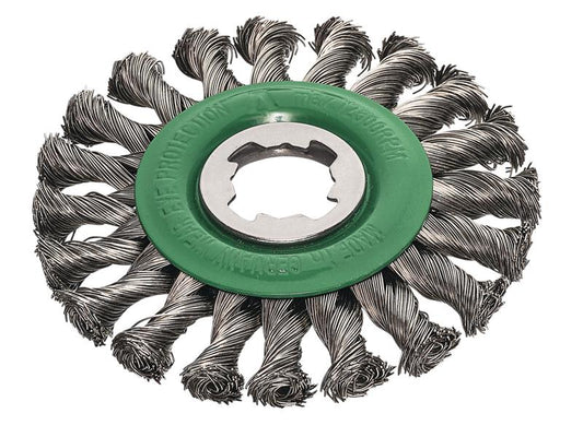 Lessmann Non Sparking Stainless Steel Knot Wheel Brush X-Lock 125mm LES47381X