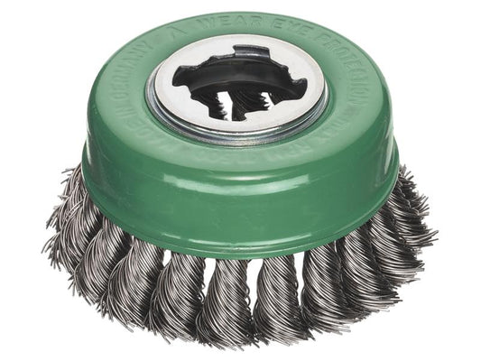 Lessmann Non Sparking Stainless Steel Knot Cup Brush 85mm X-Lock LES48381X