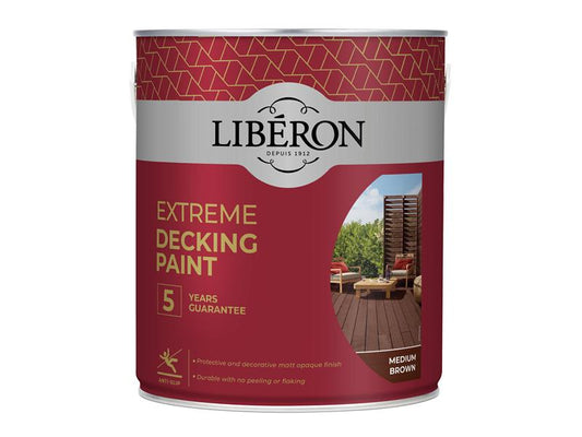 Liberon Medium Brown Extreme Decking Paint 2.5 litre LIB126138