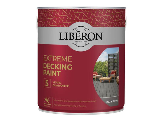 Liberon Dark Silver Extreme Decking Paint 2.5 litre LIB126140
