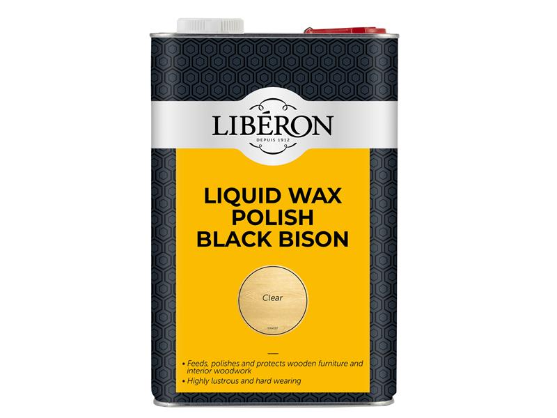 Liberon Liquid Wax Polish Black Bison Clear 5 litre LIBBBLWCL5LN