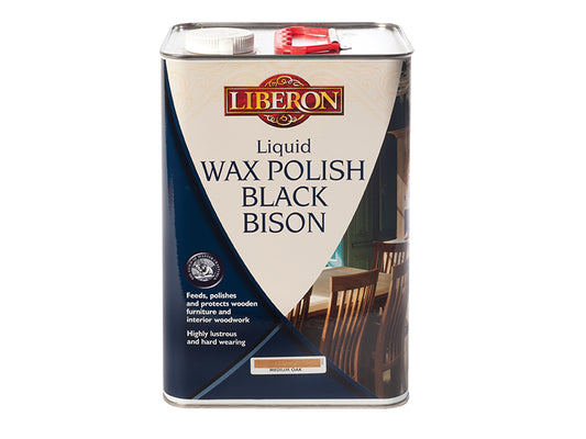 Liberon Liquid Wax Polish Black Bison Neutral 5 litre LIBBBLWN5L