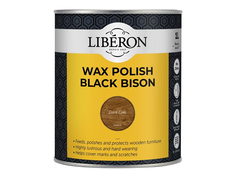 Liberon Black Bison Wax Paste Dark Oak 1kg LIBBBPWDO1N