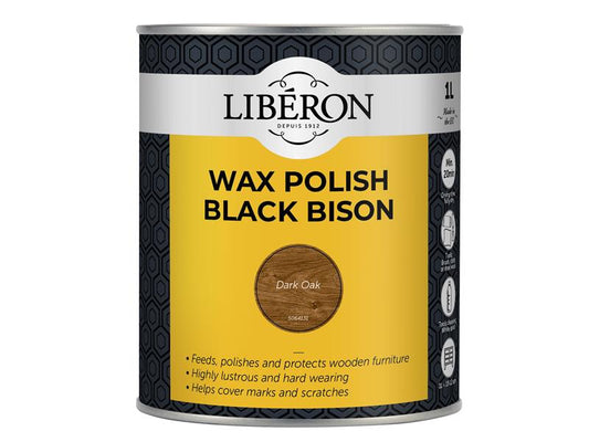 Liberon Black Bison Wax Paste Dark Oak 1kg LIBBBPWDO1N
