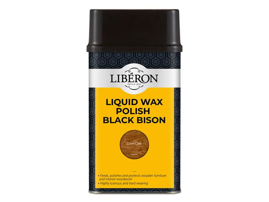 Liberon Liquid Wax Polish Black Bison Dark Oak 500ml LIBBLWDO500N