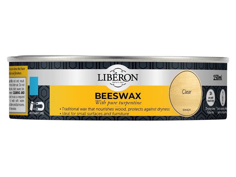 Liberon Beeswax Paste Clear 150ml Coverage 10-12m² LIBBPCL150N
